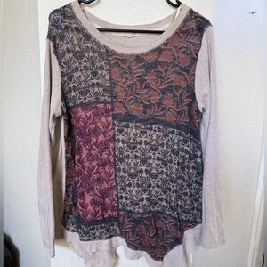 Women's Patchwork Long Sleeve Top